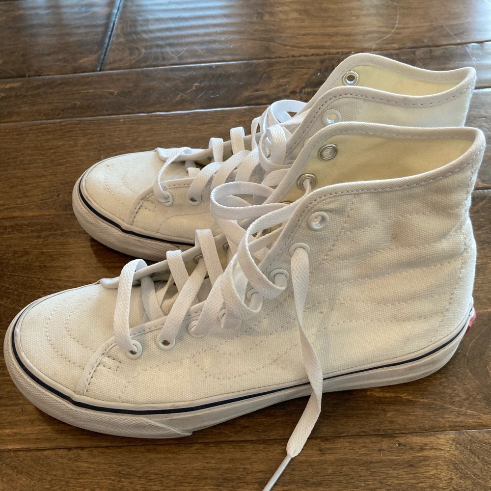Vans white high tops. Women size 7.5